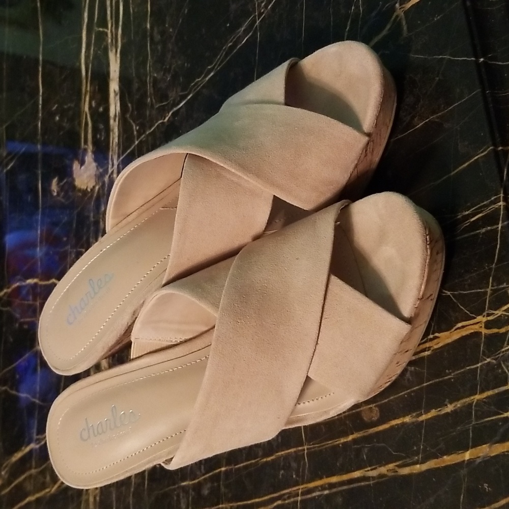Women's beige suede sandals